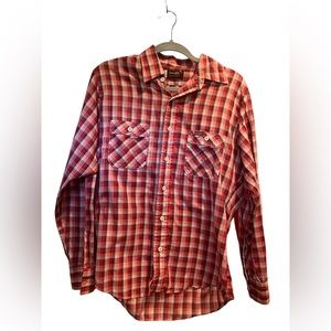 Vintage Red Plaid Long Sleeve Wrangler